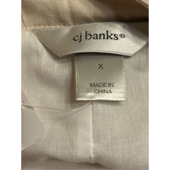CJ Banks Maxi Skirt Size X (14) Natural Linen Blend Coastal Minimalist Hippie nw - Picture 6 of 7